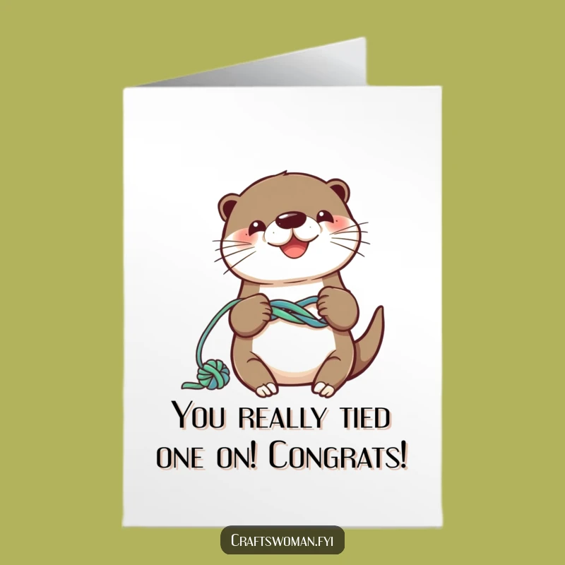 Free Printable Otter Congrats Card: Knot Your Average Success, Downloadable!