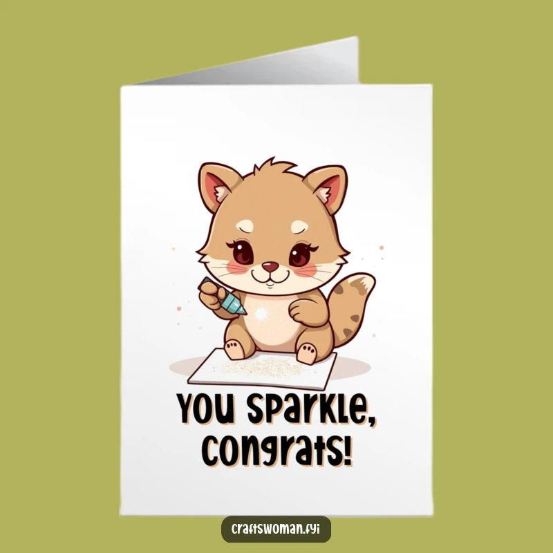 Free Printable Funny Congrats Card: Sparkling Animal Card Creation - Instant Download