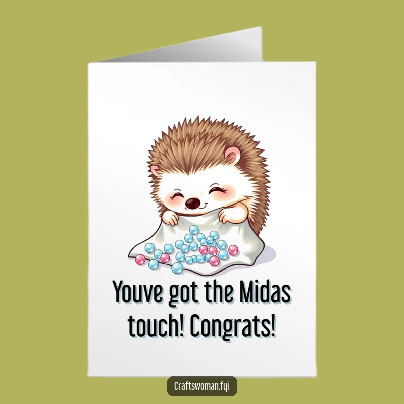 Free Printable Hedgehog Congrats Card: Sparkle Your Success, Downloadable!