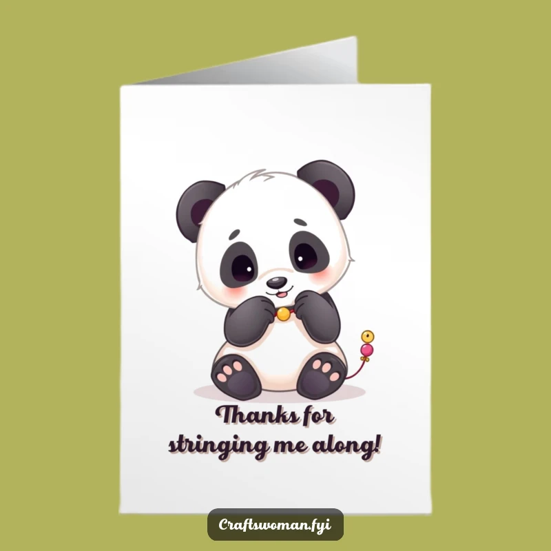 Free Printable Funny Panda Thank You Card - Bead Craft Appreciation Downloadable