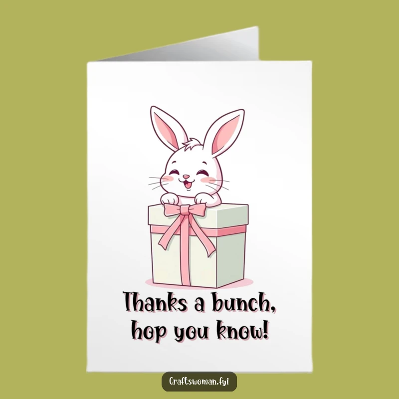 Free Printable Thank You Card: Bunny's Grateful Gift, DIY Downloadable Appreciation