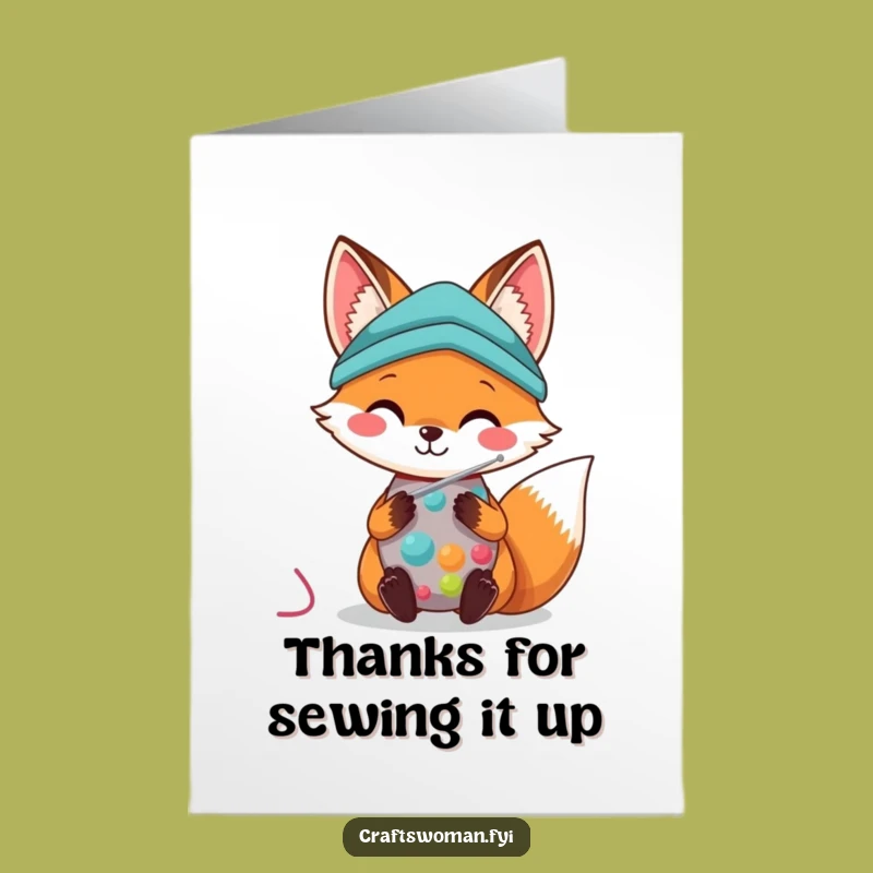 Free Printable Thank You Card: Kawaii Fox Crafts Thanks