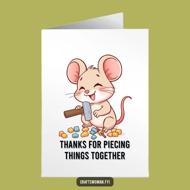 Free Printable Thank You Card: Mouse's Tiny Thanks, Miniature Gratitude