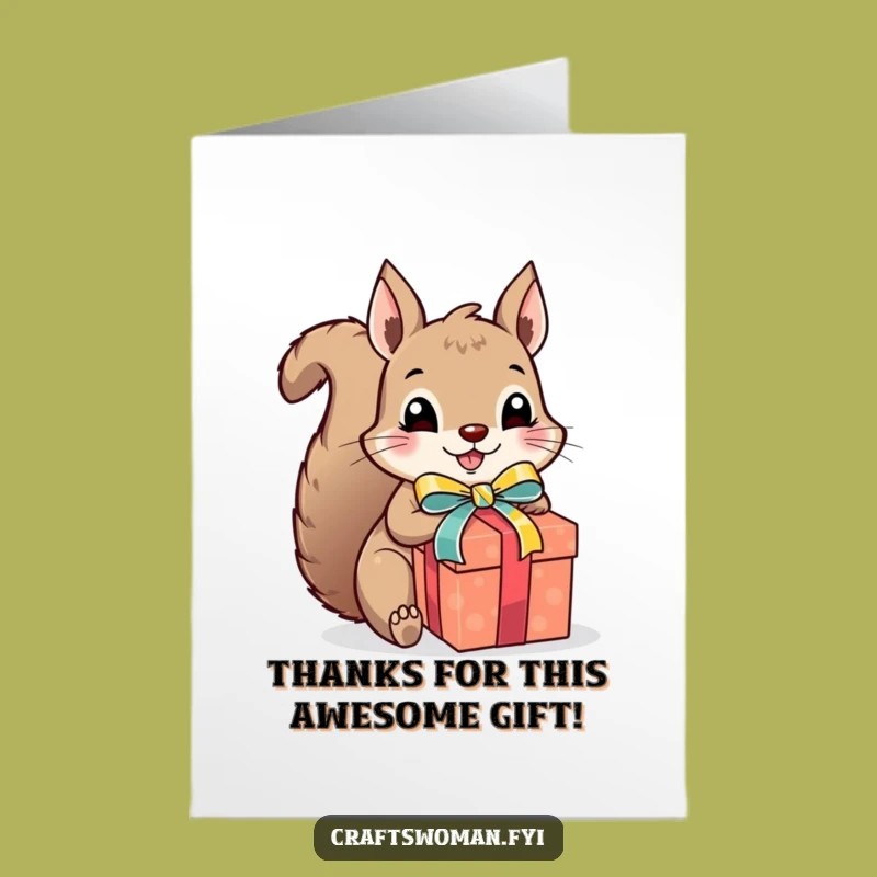 Free Printable Thank You Card: Squirrel Wraps Gratitude, A Downloadable Gift!