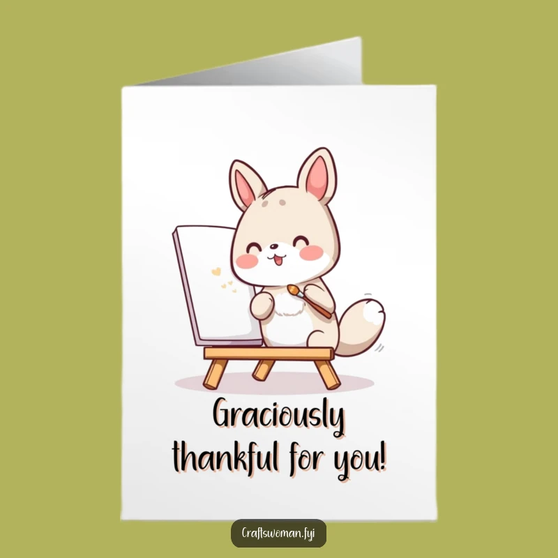 Free Printable Thank You Card: Artistic Animal Painting Funny Downloadable Gift