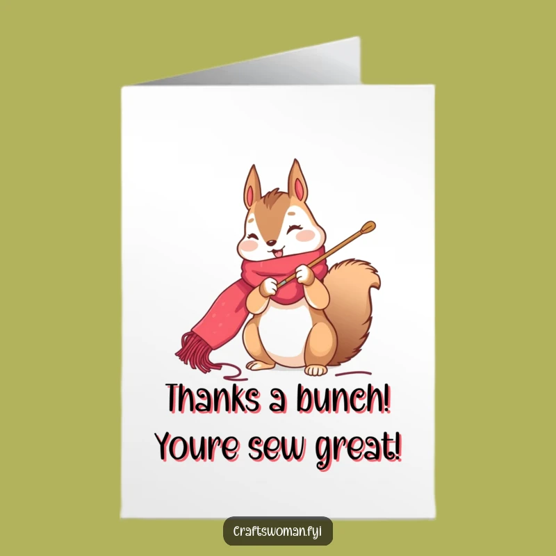 Free Printable Squirrel Thank You Card: Stitch Your Gratitude, Downloadable!