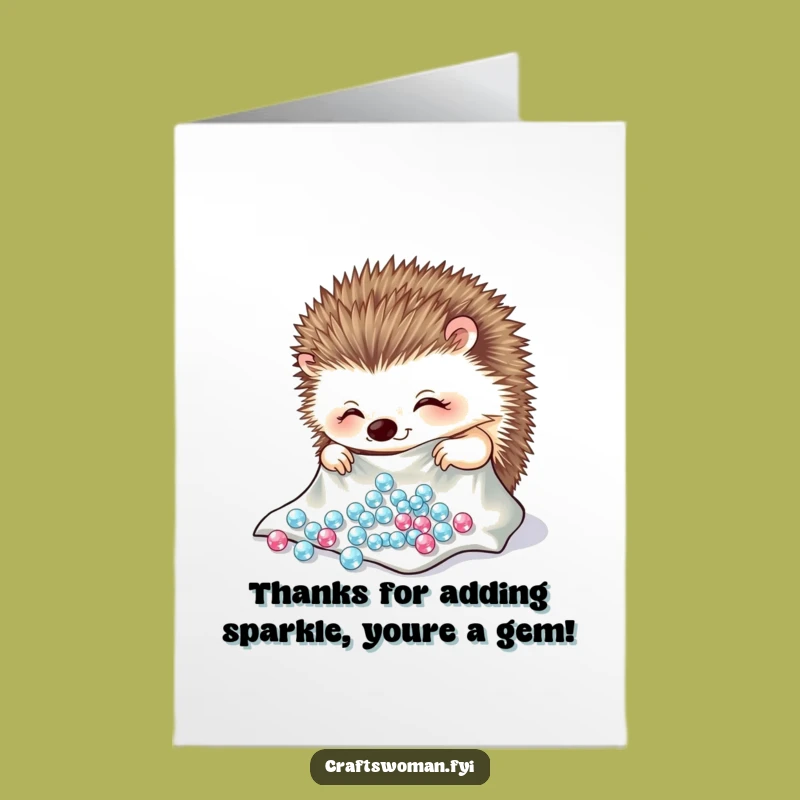 Free Printable Hedgehog Thank You Card: Sparkle & Thanks, Downloadable!