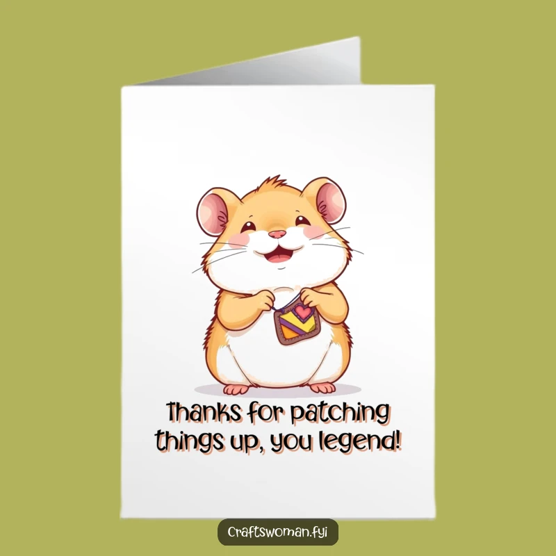 Free Printable Hamster Thank You Card: Adorable Sewing Gratitude, Downloadable!