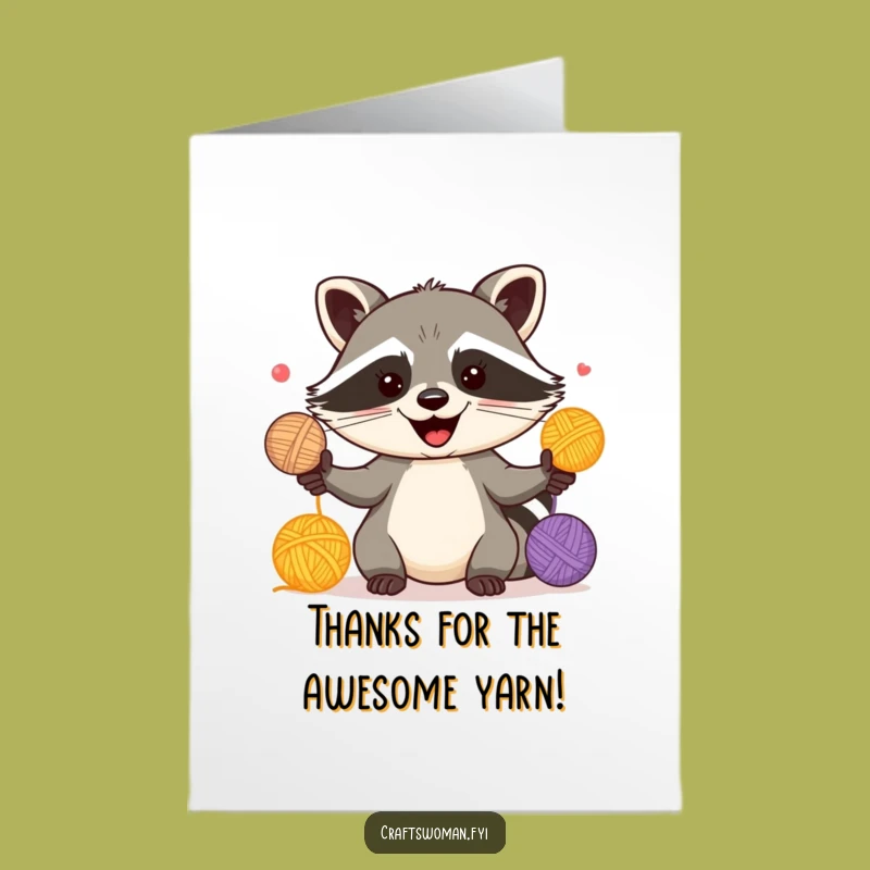 Free Printable Raccoon Juggling Card - Funny Thank You Downloadable Gift for Buddies