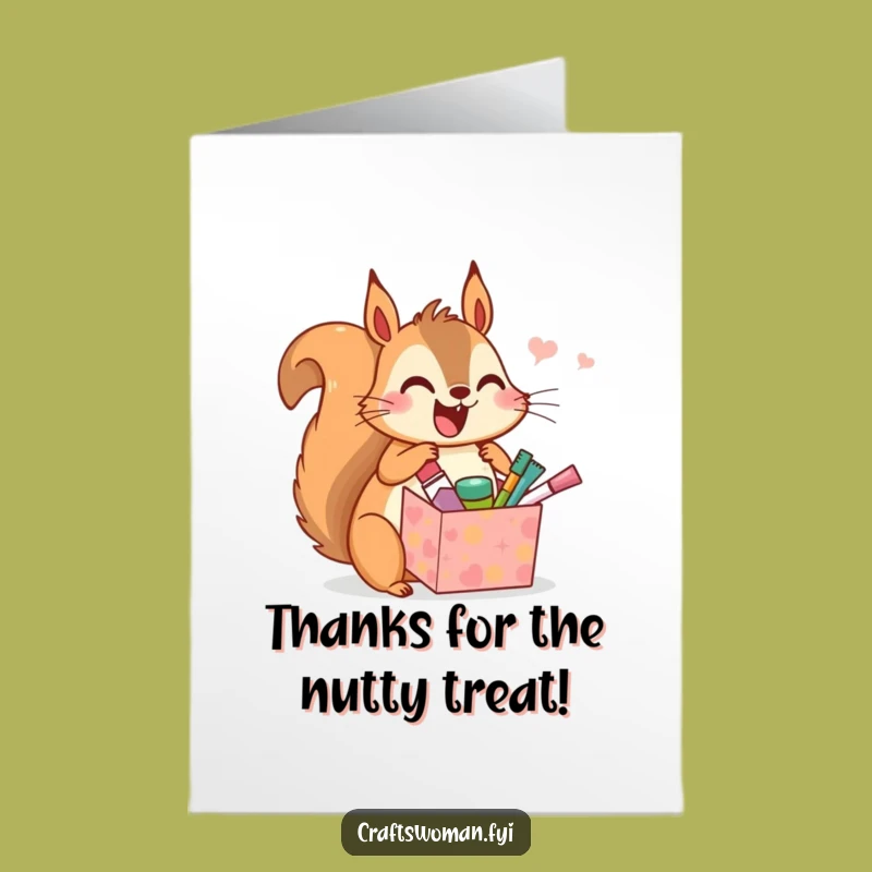 Free Printable Thank You Card: Grateful Squirrel's Craft Supplies, Funny Downloadable!