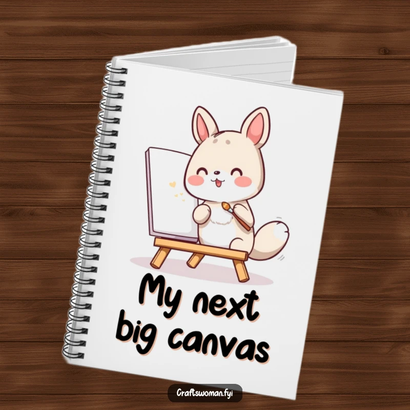 Funny notebook cover with an animal character painting with a tiny brush, great for creative journaling.
