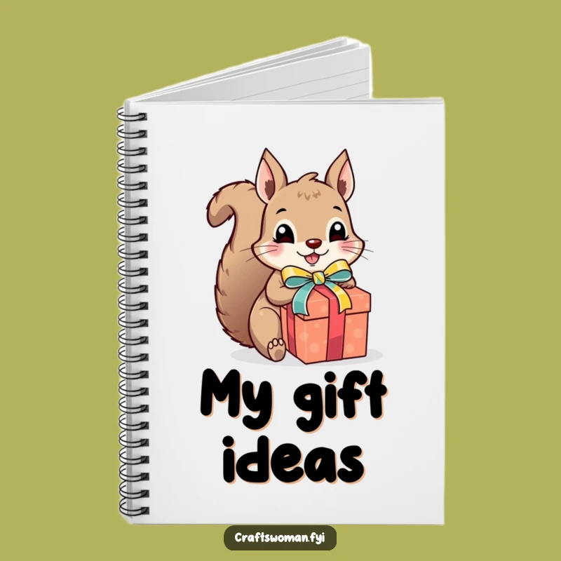 Funny Squirrel Gift Wrapper Notebook - Excited Presenting Journal for Planners