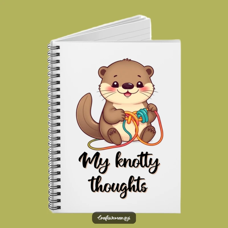 Funny Otter Yarn Notebook - Cute Journal for Creative Ideas and Otter Lovers