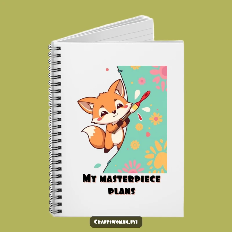 Funny Fox Painter Notebook: Plan Your Designs, Perfect Gift!