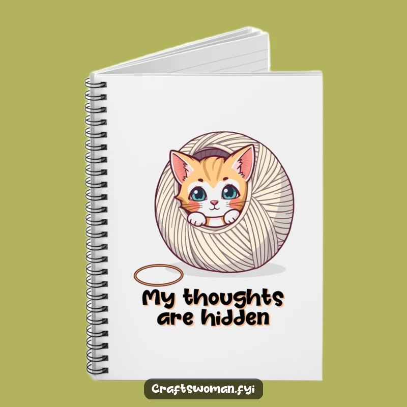 Funny Cat Yarn Notebook - A Hilarious Gift for Journaling Crafters