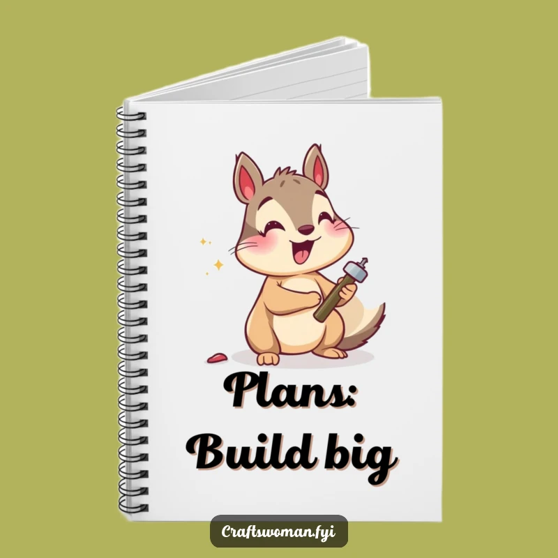 Funny Squirrel Hammering Notebook: Hilarious Journal for Busy Minds and Creative Ideas