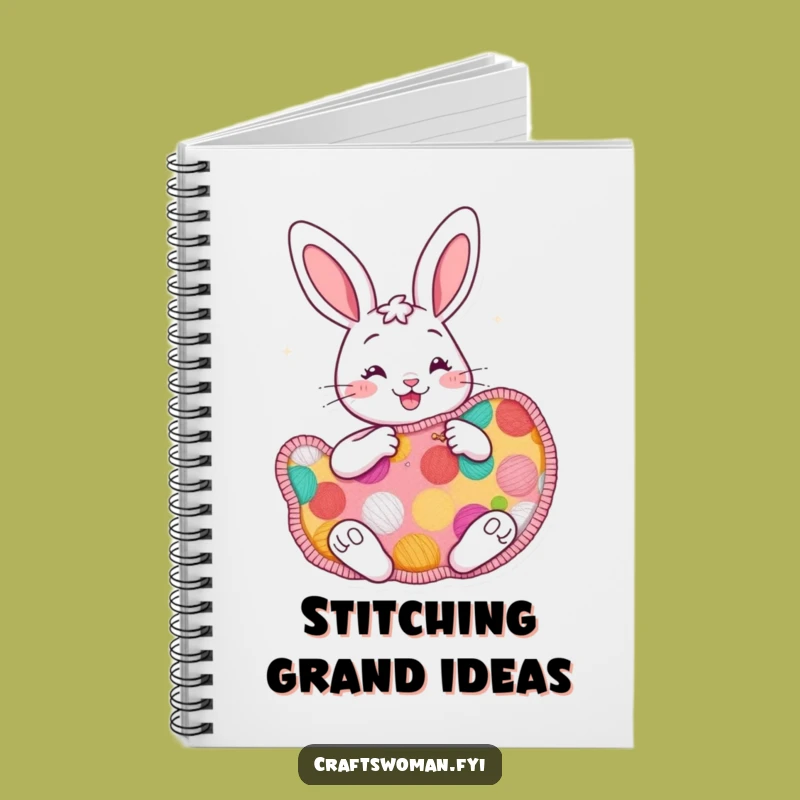 Funny Cheerful Bunny Sewing Notebook - Journal Your Creative Ideas