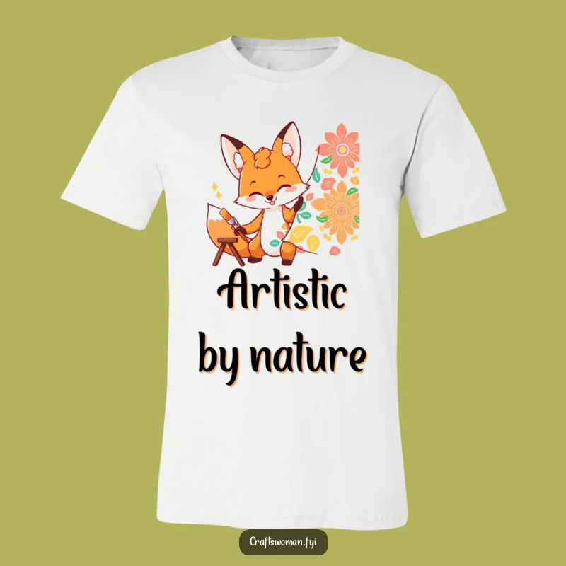 Funny Fox Painting T-Shirt: Dynamic Art Character Tee for Creatives