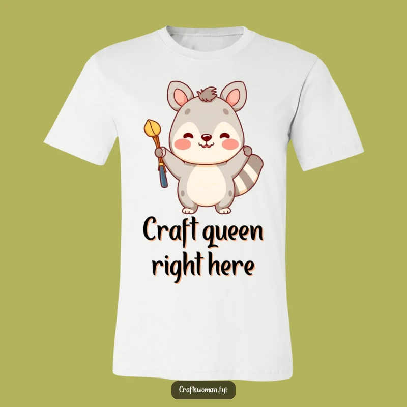 Funny Crafty Pride T-Shirt: Cheerful Animal Holding Colorful Handmade Creation, Great Gift
