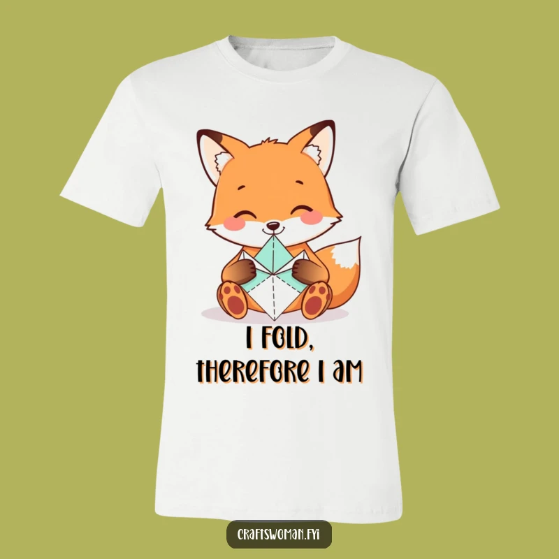 Funny Fox Origami T-Shirt - Smiling Creator Tee for Unique Gifts