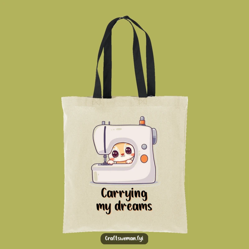 Funny Curious Animal Tote Bag: Eager Seamster's Project Carrier, Ideal Sewing Gift