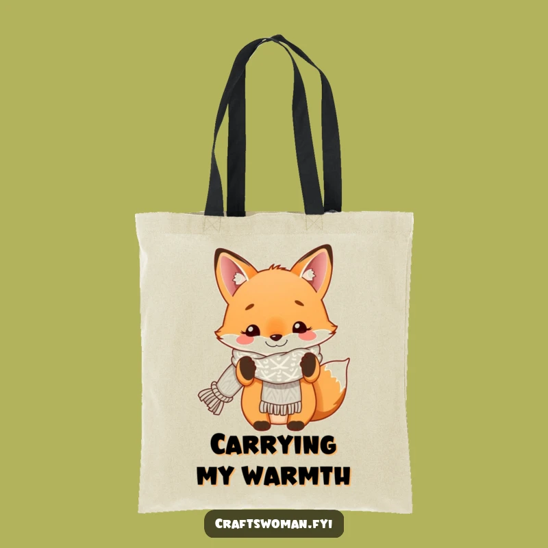 Funny Fox Knitting Tote Bag - A Hilarious Gift for Crafty People