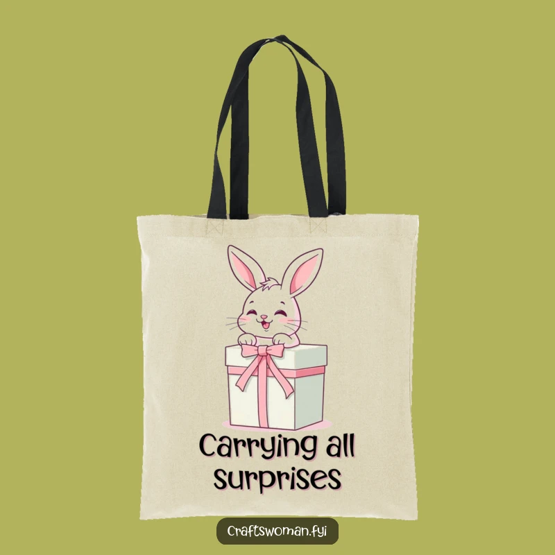 Funny Bunny Gift Tote Bag: Carry Your Gifts with a Giggling Rabbit, Great Funny Gift!