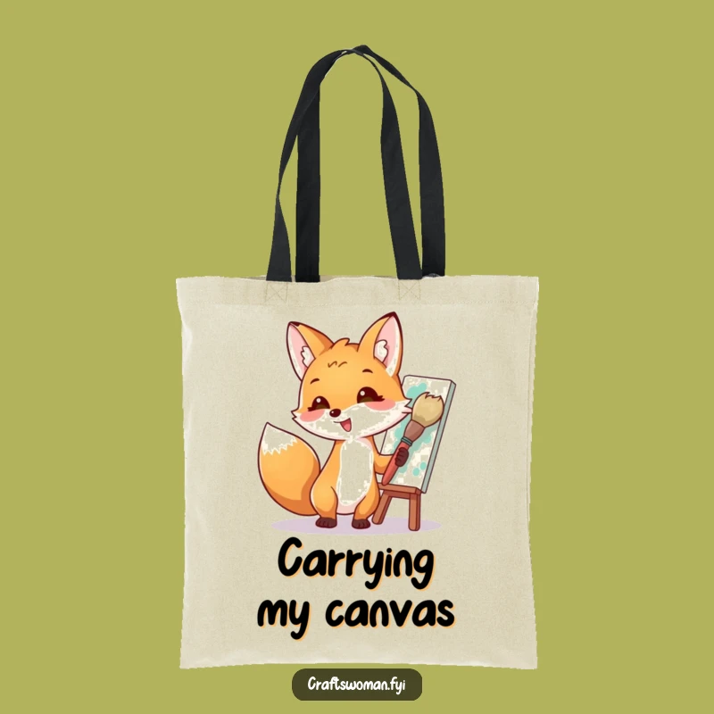 Funny Fox Art Tote Bag: Carry Your Masterpiece and Essentials with Humor