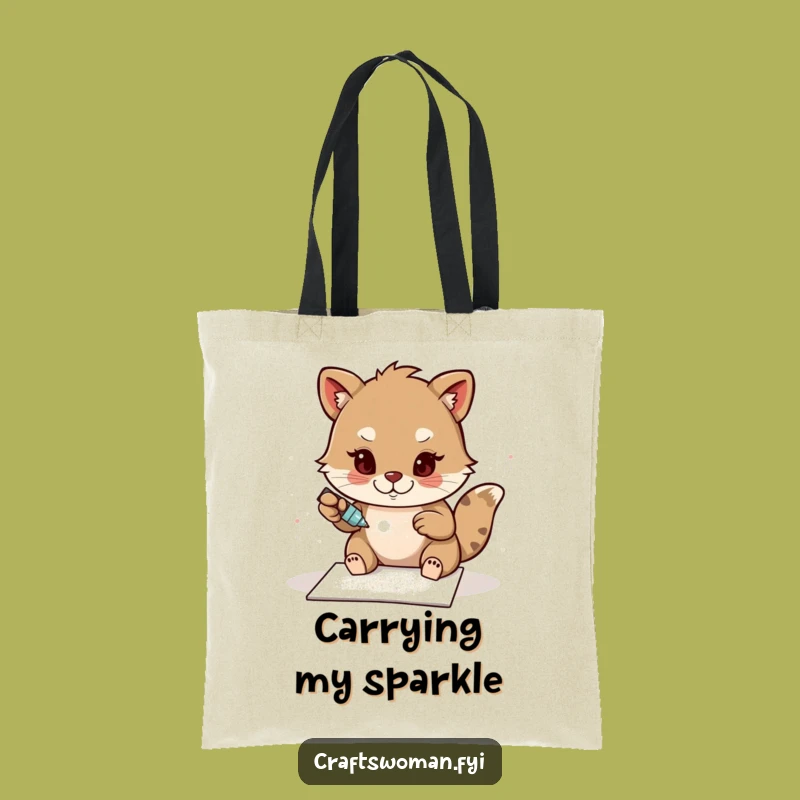 Funny Glitter Card Tote Bag: Haul Your Supplies with Hilarious Sparkle