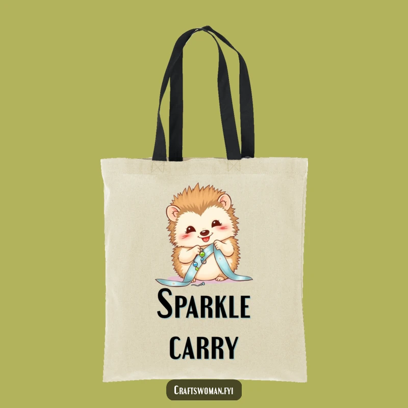 Funny Hedgehog Tote Bag - Carry Your Beads and Sparkle in Style