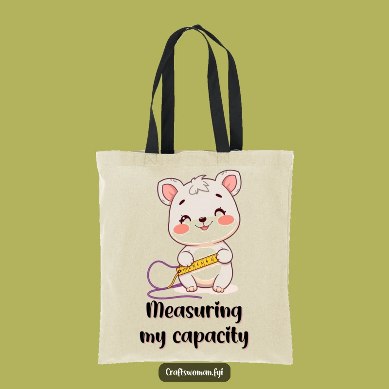 Funny Measuring Animal Tote Bag: Happy Crafter's Yarn Carrier, Ideal Knitting Gift