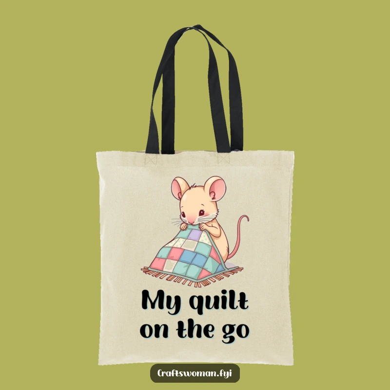 Funny Mouse Quilt Tote Bag - Carry Your Supplies With Nimble Style
