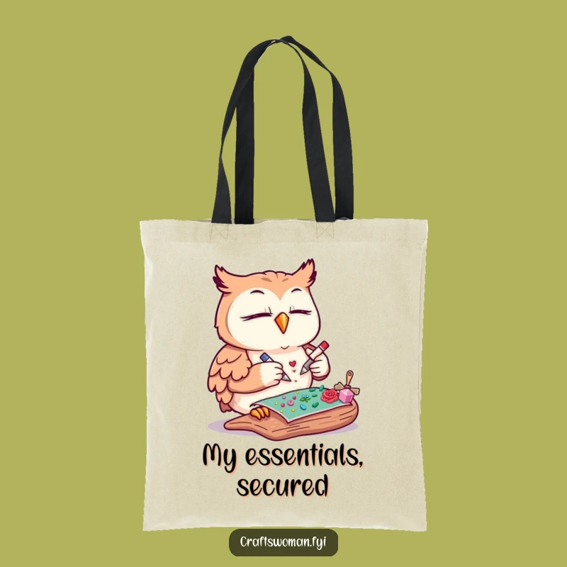 Funny Owl Crafting Tote Bag - Practical & Hilarious Accessory