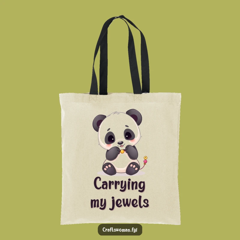 Funny Panda Beads Tote Bag - A Hilarious Gift for Jewelry Makers