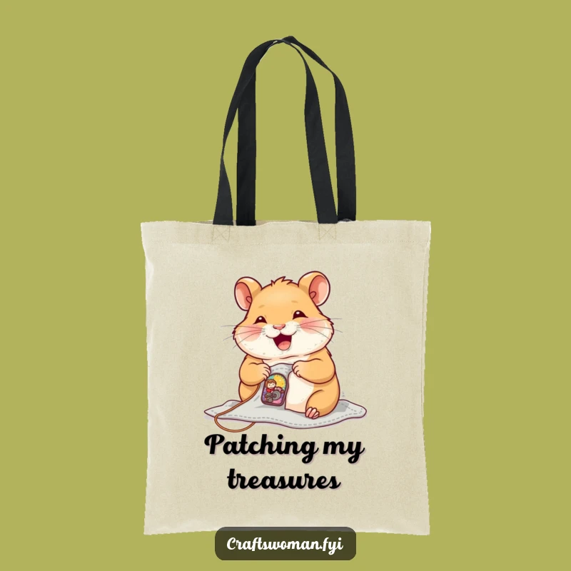 Funny Hamster Sewer Tote Bag: Carry Your Crafting Spirit, Perfect Gift!