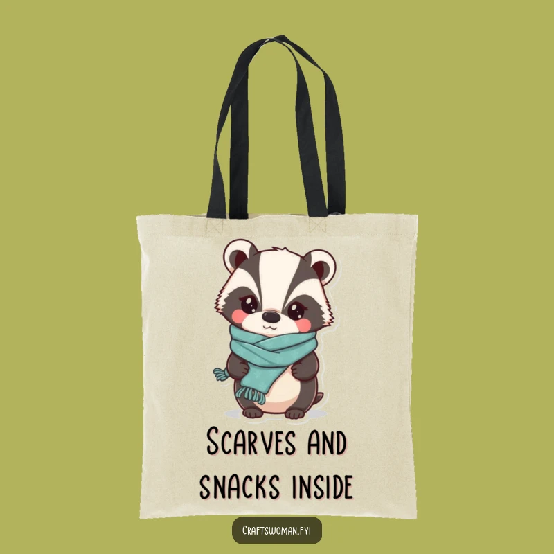 Funny Badger Knitter Tote Bag: Carry Your Yarn and Laughs with This Hilarious Bag, a Perfect Funny Gift!