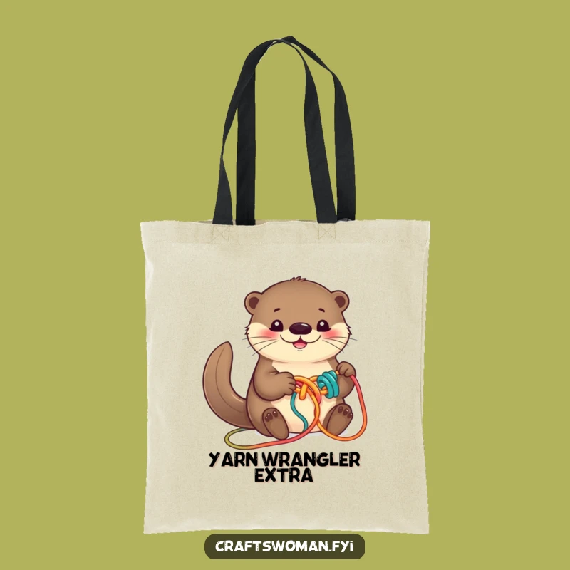 Funny Otter Yarn Tote Bag - Spacious Crafting Accessory for Otter Enthusiasts